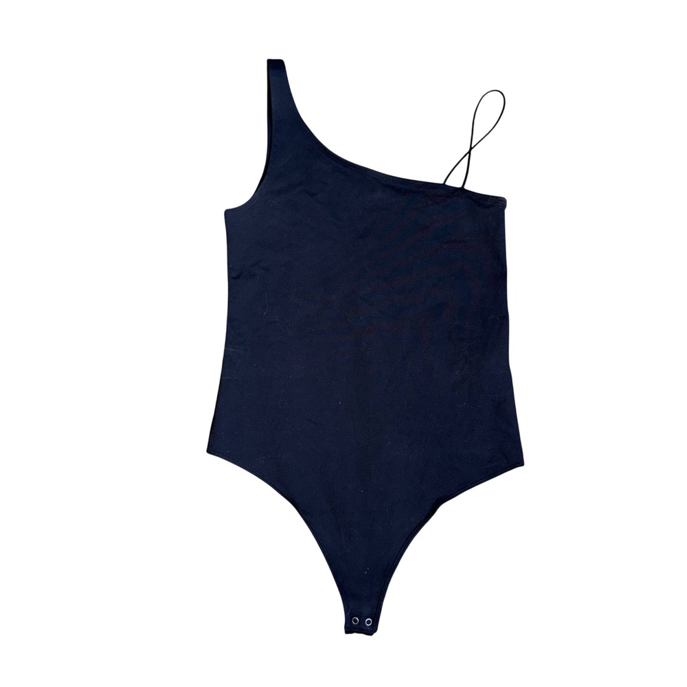 Abercrombie & Fitch One Shoulder Bodysuit Womens Medium Black Excellent Stretch